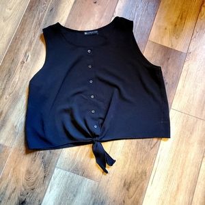 Fashion to figure black crop top blouse